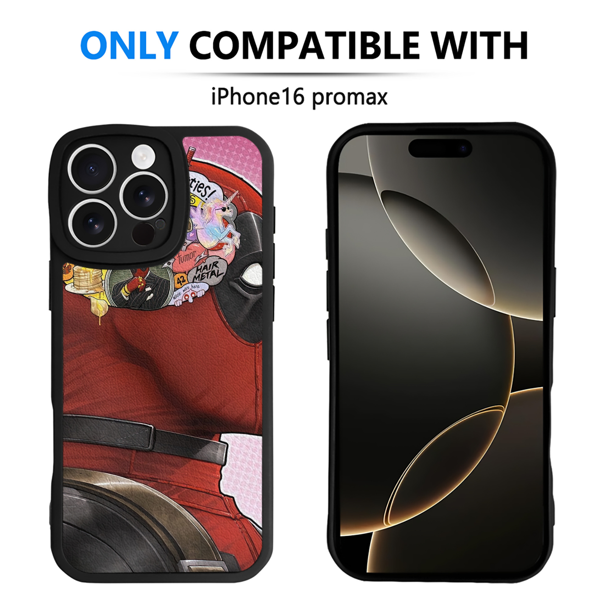 （画像用） Deadpool デッドプール 【iPhone 16シリーズ対応】シリコンスマホケース（レザー調） 材質：シリコン